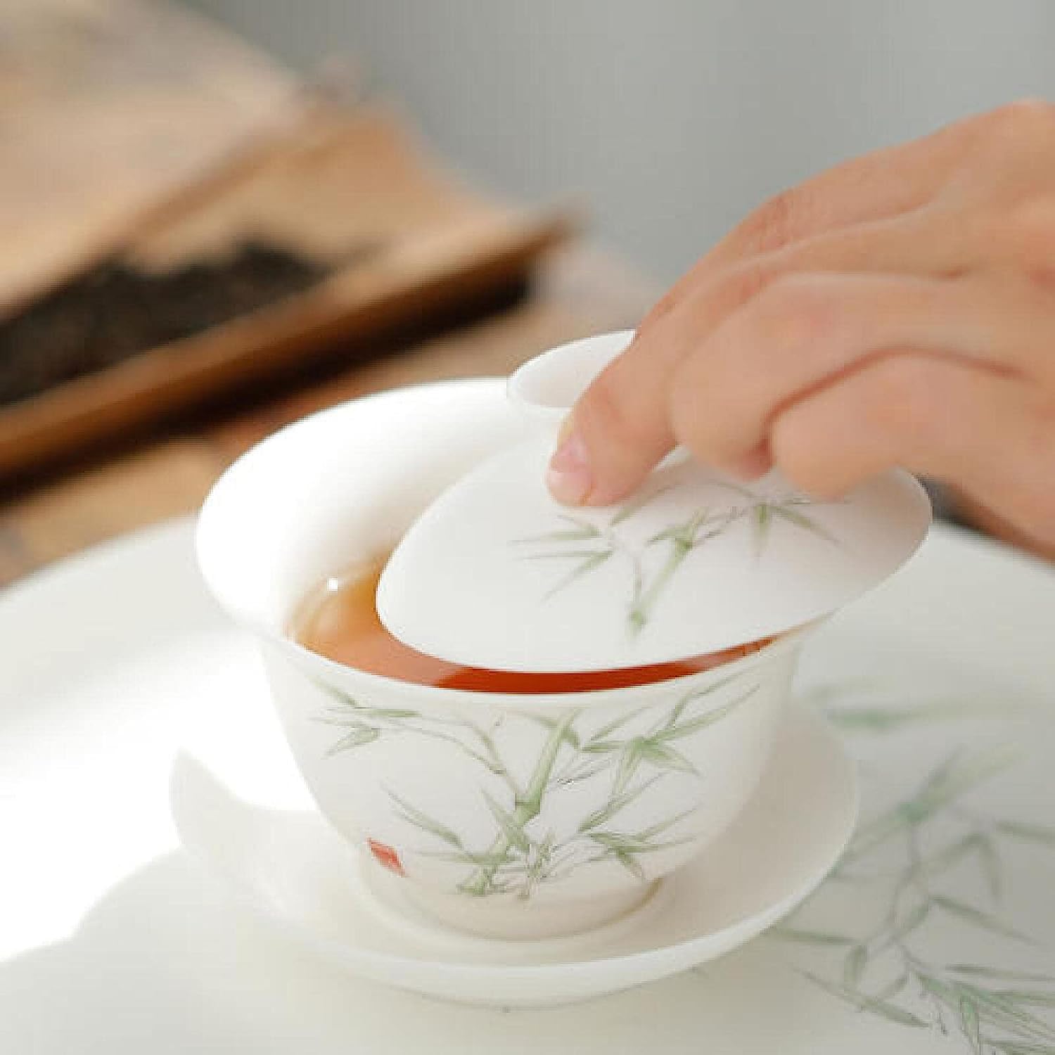 Amazon.co.jp: 蓋碗 手绘蓋碗 茶器セット 150ML 茶杯 茶碗