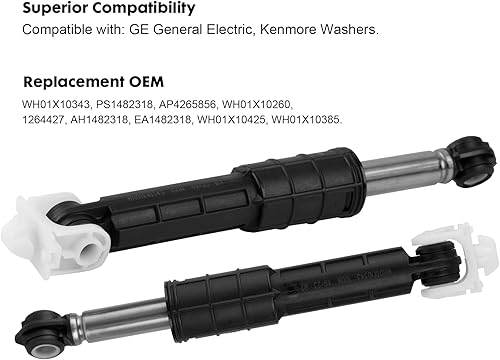 Miniatura 3 de Amortiguador de arandela WH01X10343 compatible con arandela GE Kenmore Reemplaza PS1482318 AP4265856 WH01X10260 1264427 (paquete de 4 y 4 pines)