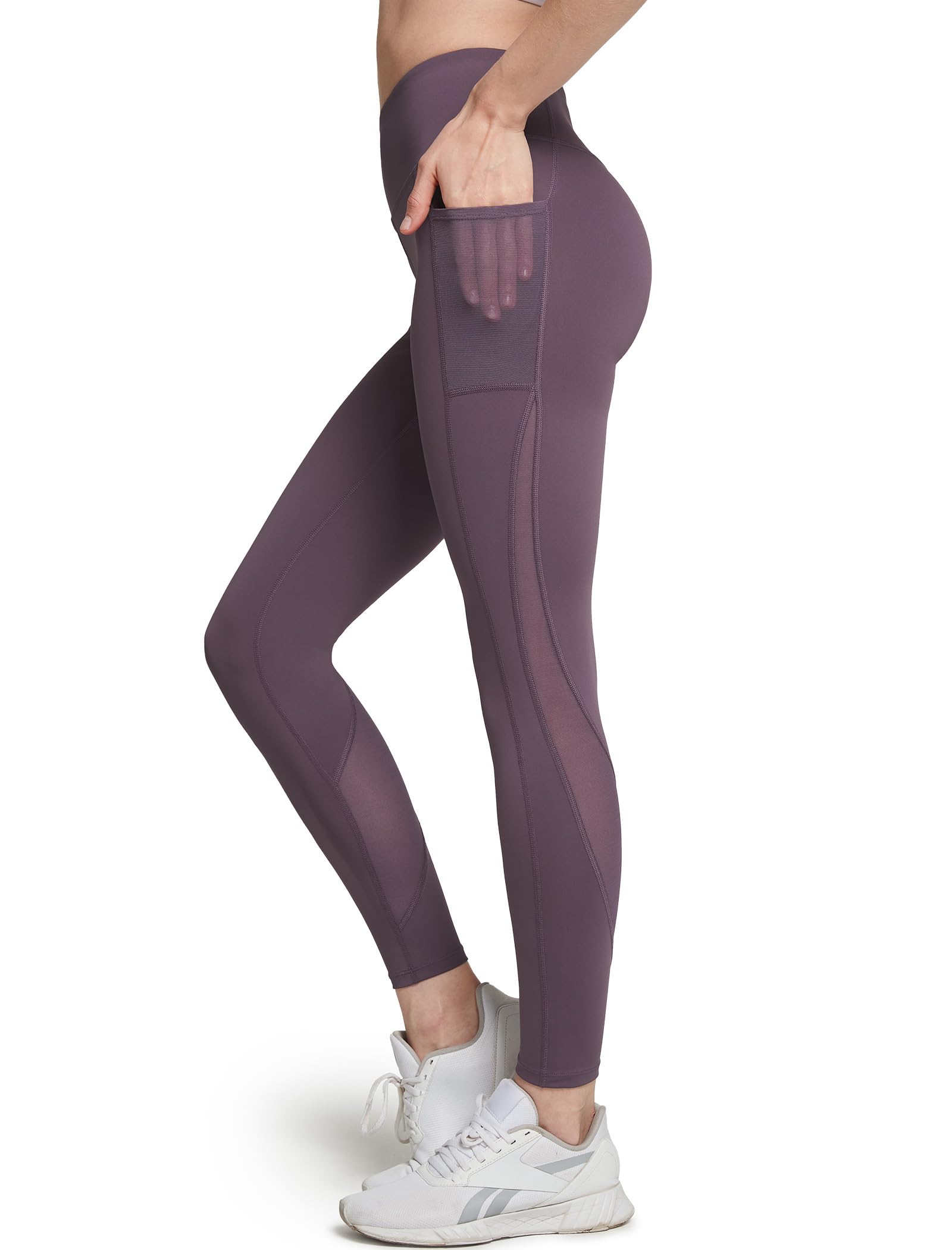 Yvette Leggings for Women with Pockets Butt Lift, High Waisted, Tummy Control, Buttery Soft, Mesh Panel Workout Running