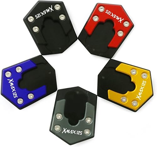 Miniatura 2 de ELMOEE Motorcycle CNC Side Kickstand Foot Side Stand Enlarge Extension Plate for YAMA-HA XMAX125 Xmax 300 400 125 250 X-MAX 2017-2021 Color  Black