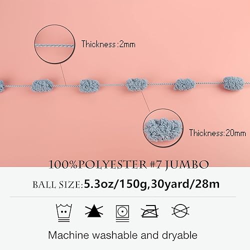 Miniatura 3 de 1 hilo para ganchillo, hilo suave para ganchillo, hilo de ganchillo, hilo para tejer mantas, tapetes de piso, cojines de sofá, bufandas, nidos de