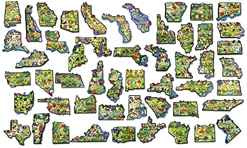 Image of Artwood U.S. State Magnet Set by Classic Magnets, 51-Piece Collection, Souvenirs and Gifts by Classic Magnets