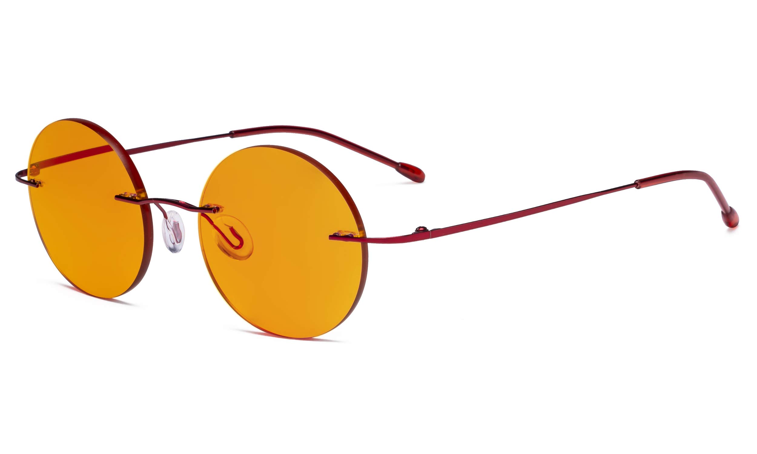 Eyekepper Titanium Rimless Orange Tinted Lenses Computer Reading Glasses Readers Men Women