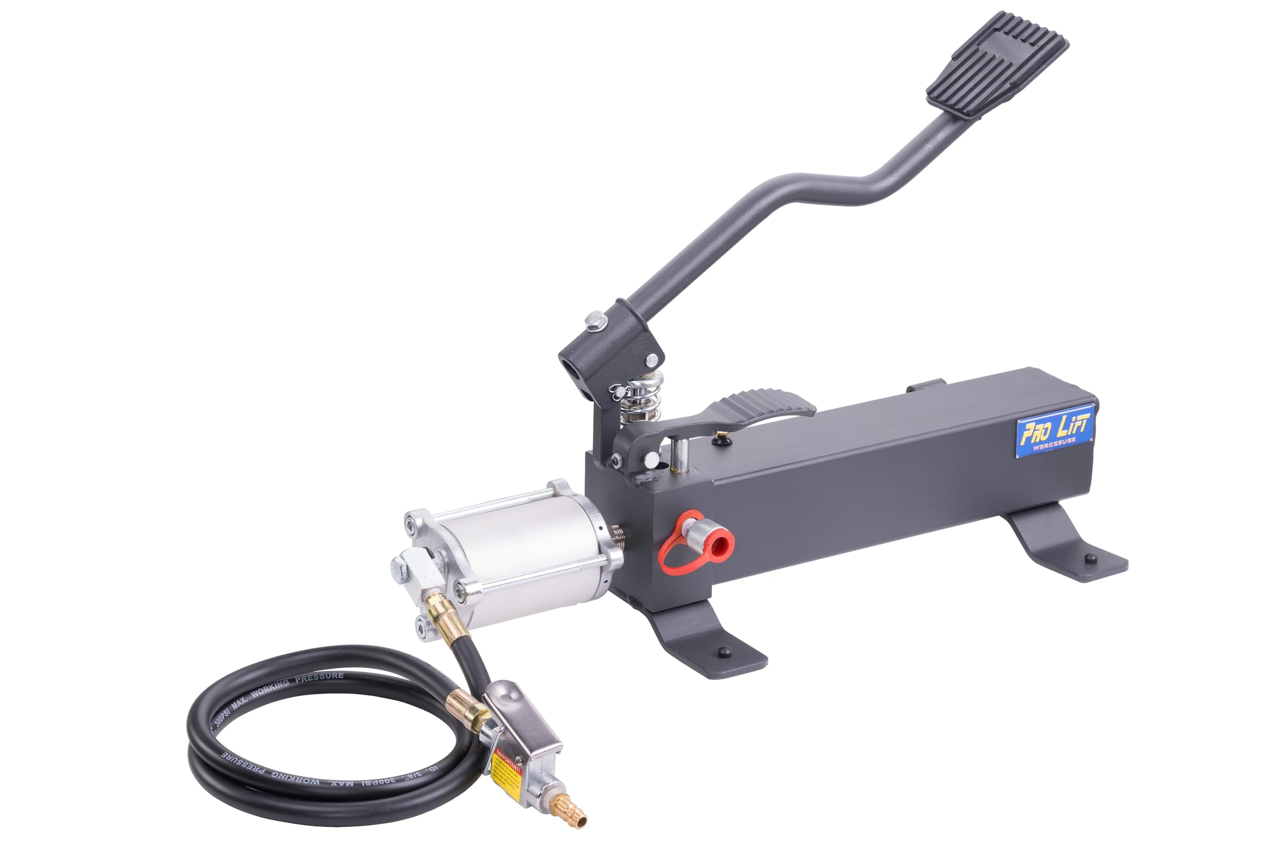 Hydraulikpumpe mit Fußpedal und Pneumatikantrieb Ölvolumen: 1000 cm³ Hydraulikpumpe 590 bar Arbeitsdruck hydraulic pump Druckzylinder