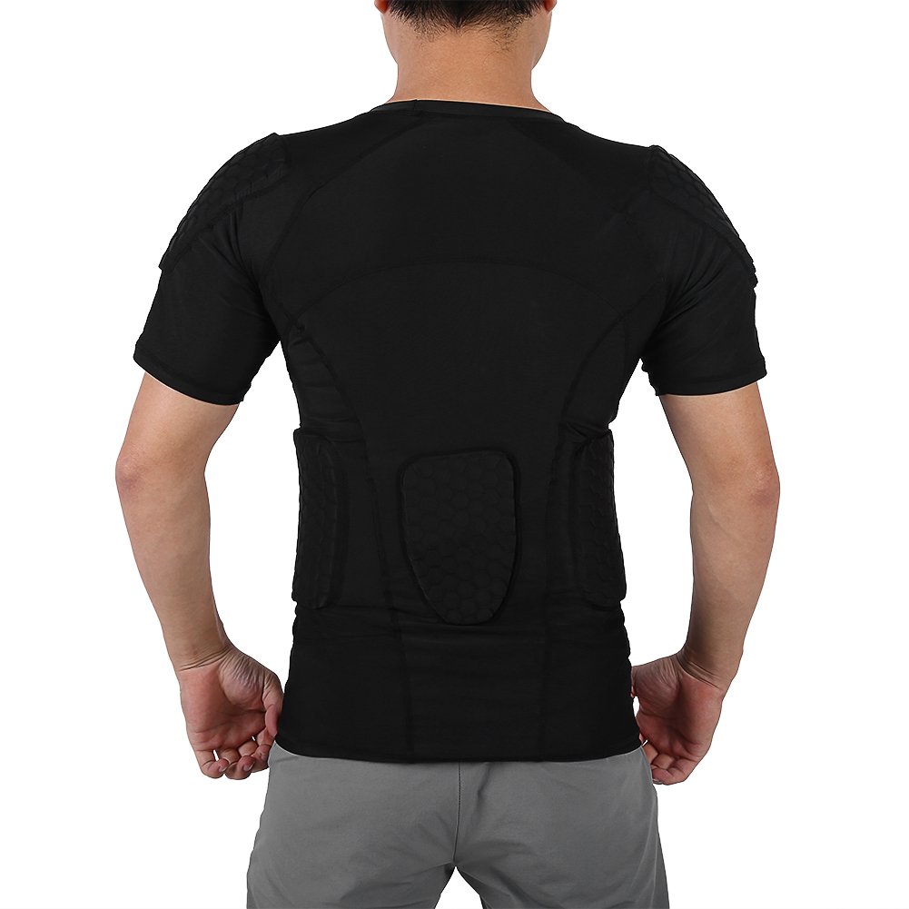 Cyrank Équipement de Protection de Football, Chemise de Compression rembourrée pour Homme, Gilet d'entraînement, Pantalon, Chemises de Sport Anti-Collision, Short pour Basket-Ball