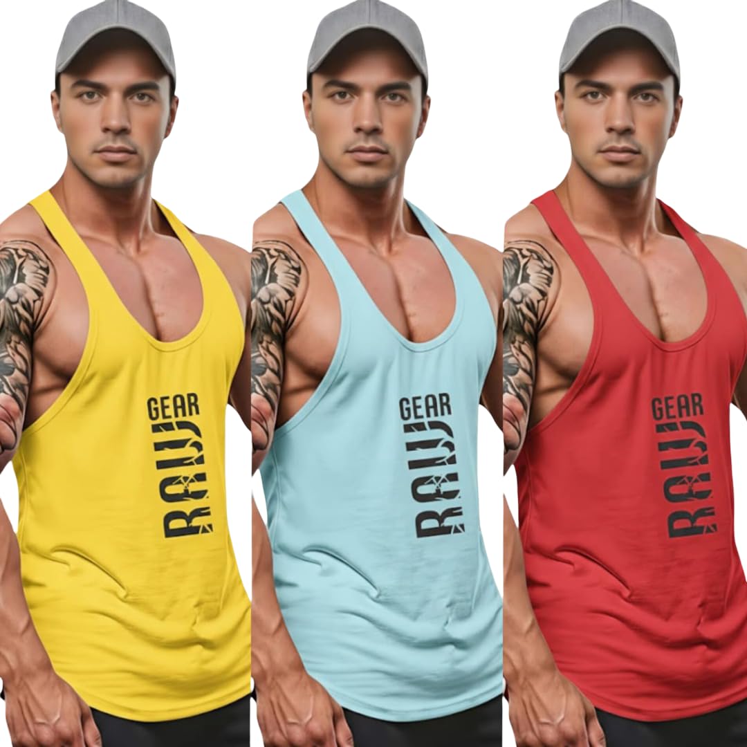 furrr Men's Round Neck, Sleeveless, Super Combed Gym Vest (Pack of 3)-picture-29