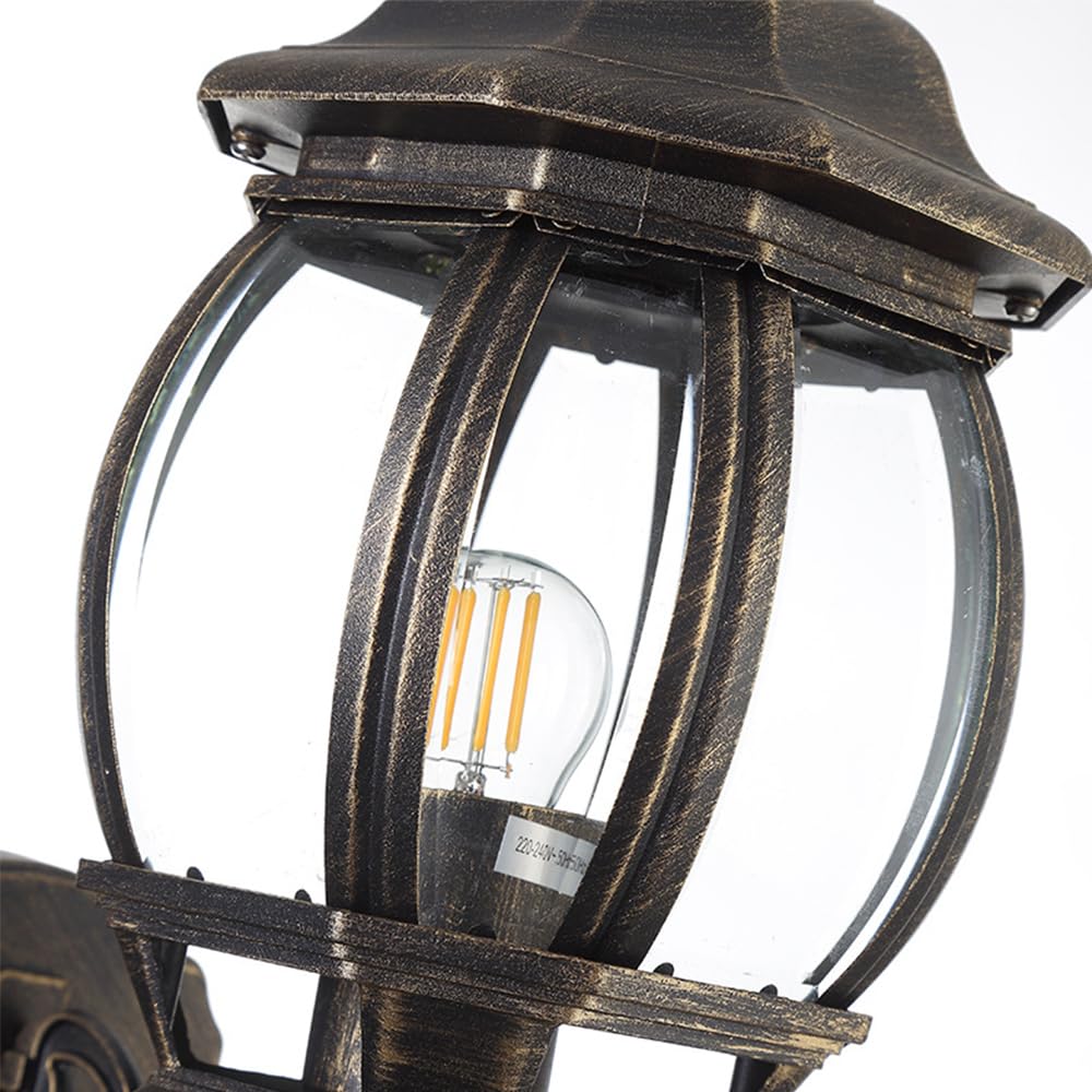 Applique d'extérieur Eclairage d’extérieur en fonte d’aluminium et verre,IP55 Etanche,E27 douille, pour le jardin, la terrasse(sans ampoules) (A)
