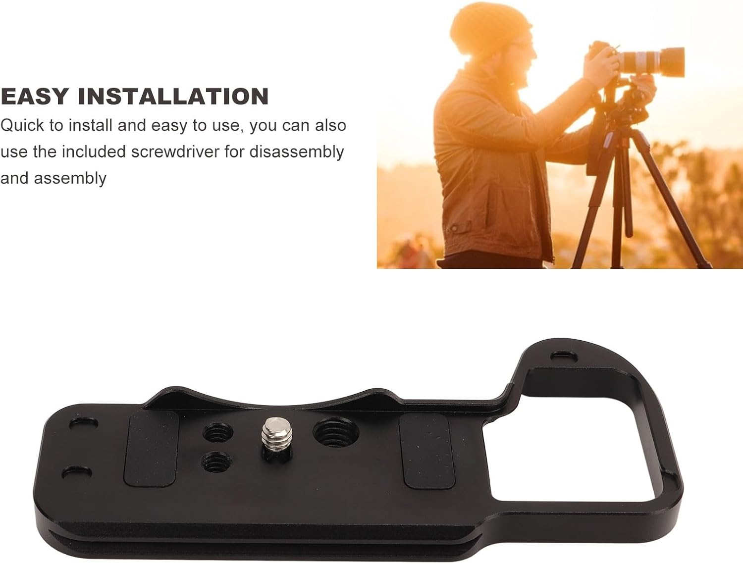 Goshyda Baseplate Camera Grip for Z30, Aluminum Alloy Quick Release Camcorder Plate, Camera Quick Loading Expansion Mounting Base Stand