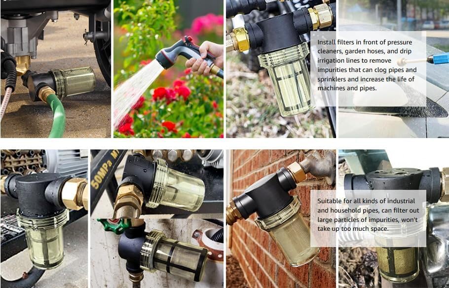 Miniatura 7 de SEAFLO Colador hembra NPT en línea de 12 pulgada con pantalla de filtro de acero inoxidable de malla 100 - Recipiente transparente para una fácil