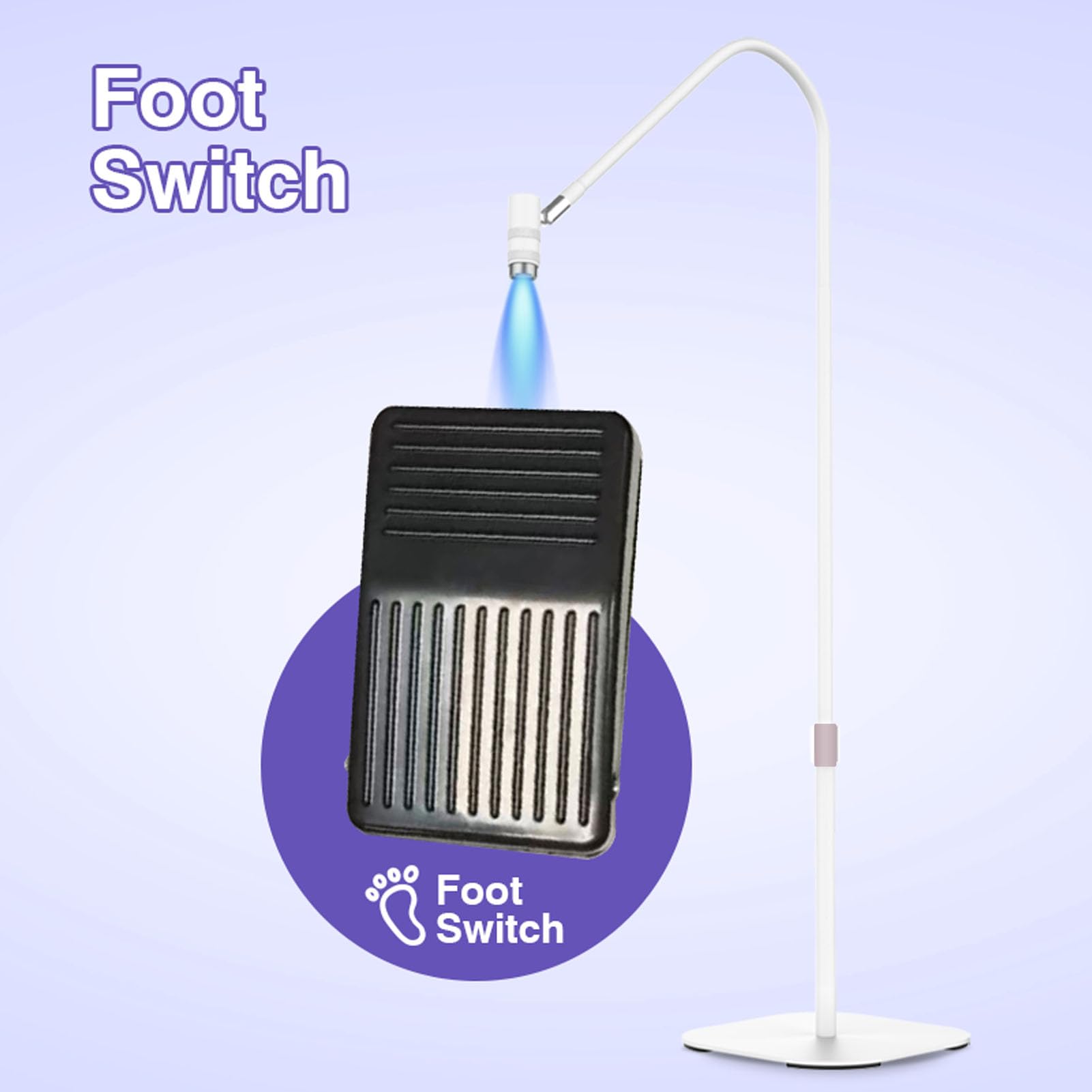 Fokusverstellbare Lampe, Zoombarer Schwanenhals-Bodennageltrockner, Helligkeit, Flexible UV-Aluminiumlegierung für Make-up