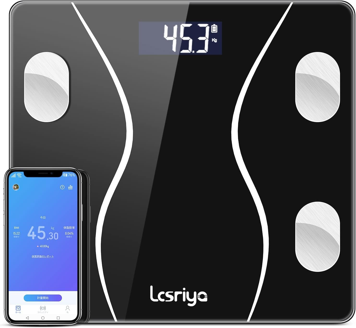 Amazon.co.jp: 【2026新登場】体重計 体脂肪計 体組成計 Bluetooth