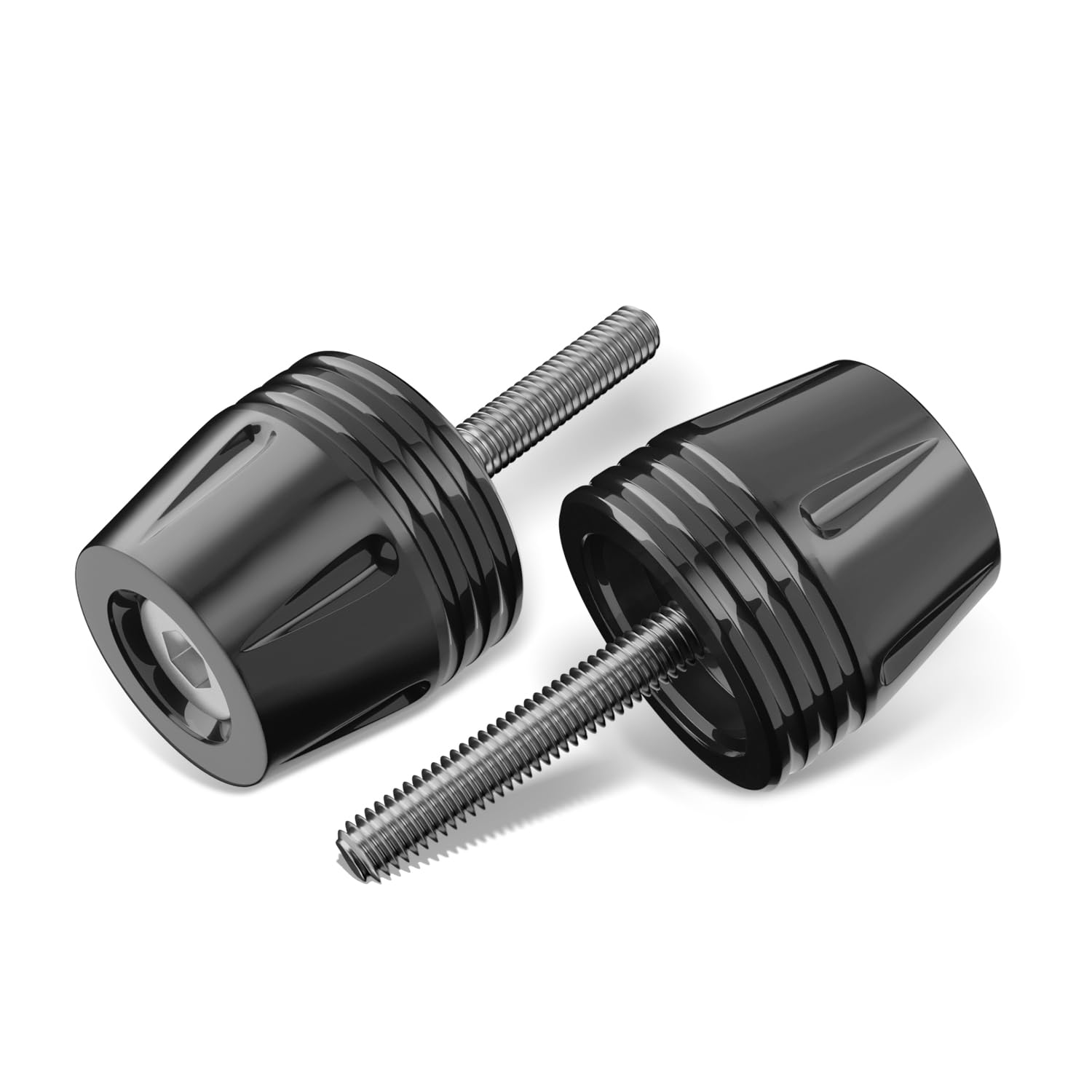Moto Embout Guidon,Bouchon d'extrémité de guidon moto CNC en aluminium Pour Kawasaki, Yamaha, Honda, Suzuki, Aprilia, Ducati, CFMOTO et les motos avec un diamètre intérieur de 16-22 mm (noir)