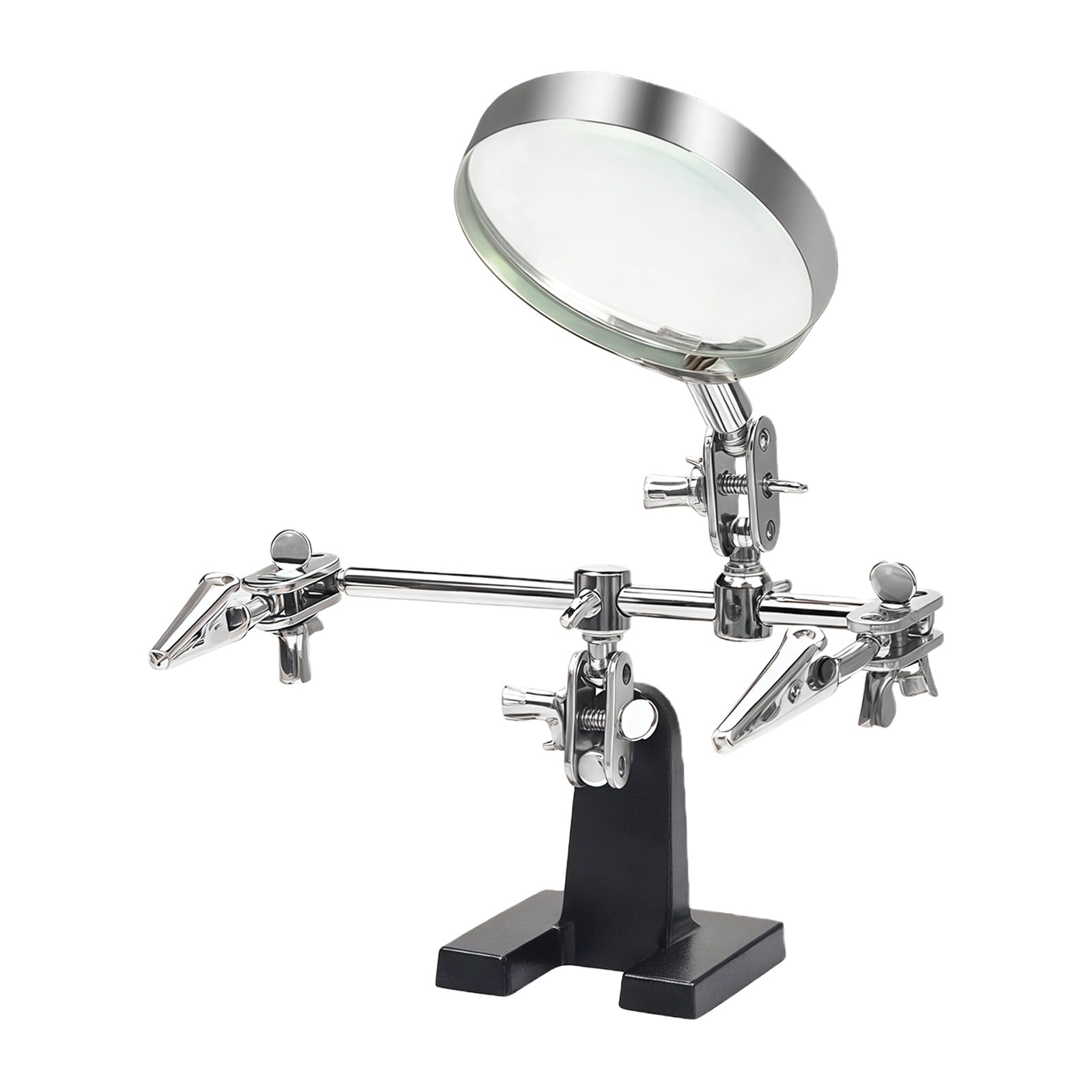 Helping Hands Magnifier for Professional PCB Repair with 360 Degree Rotating and Stable Base for Electronics Helping Hands Magnifier Soldering Station