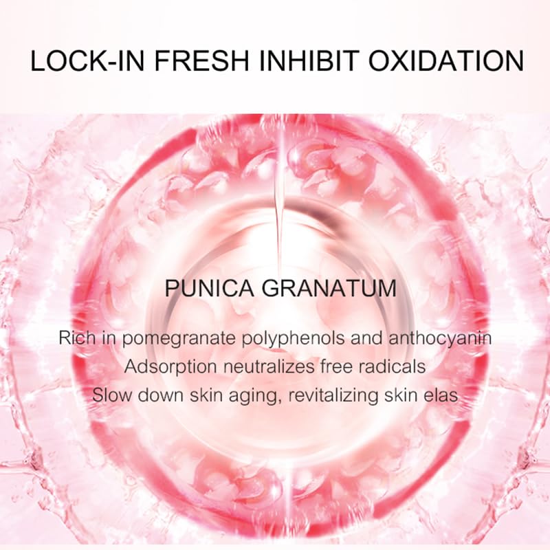 R RadiantRise Pomegranate Hyaluronic Acid 6-Piece Set Skin Care Set Skin Care Routine For Women Renewal & Hydration With Facial Cleanser, Serum, Eye Cream