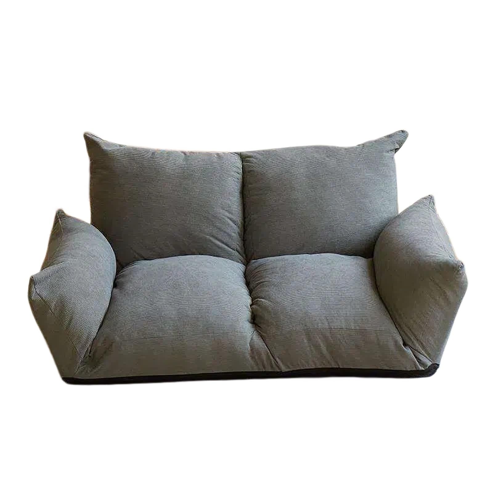 WQQYU6HKF sofa chair Folding Lazy Sofa Small Floor with Cushion and Backrest Bedroom Bed living room chair(Gris,Large)