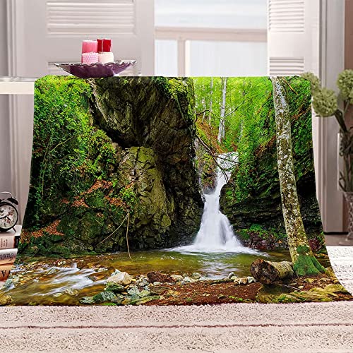Plaid chaude et douce KnSam en flannel isolante cascade de pierres