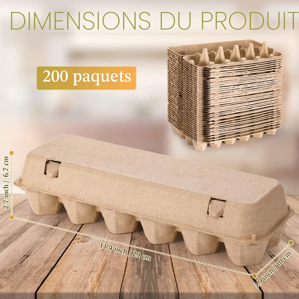 Lot de 20 boîtes à œufs en carton vide, en cellulose, une douzaine de boîtes à œufs, vides, porte-œufs en cellulose