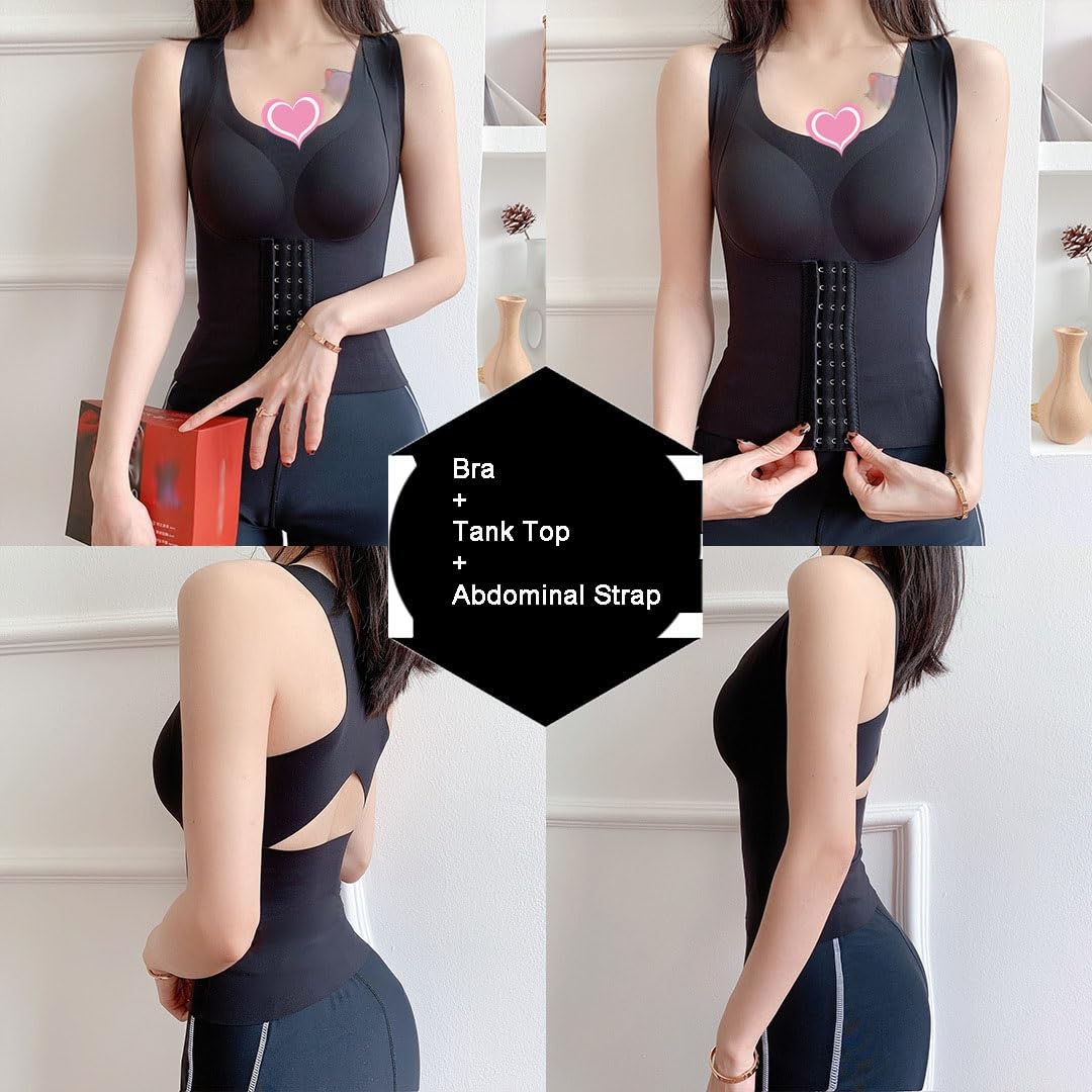 TTDGYYXW Chaleco para Mujer, Sujetador, Tirantes para Espalda, corsé, lencería, Top con Almohadilla extraíble, Corrector, Ropa Interior Deportiva, Chaleco