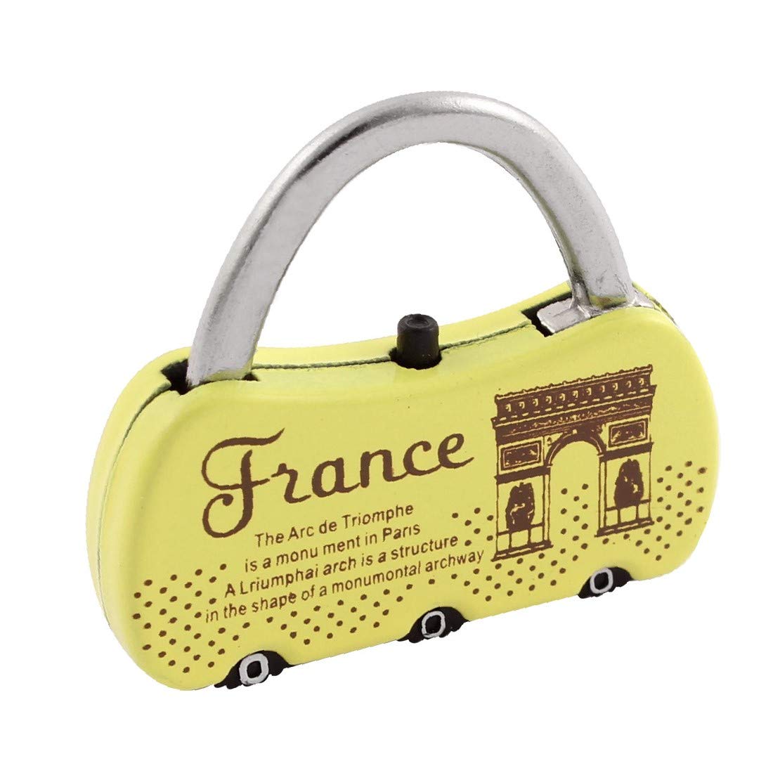 ZF4KPYLuggage Box Resettable English Words Pattern Coded Lock Yellow(Caja de equipaje Reiniciable Palabras inglesas Patrón Codificado cerradur Amarillo