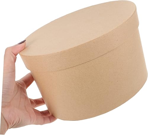 Miniatura 2 de Paper Mache - Cajas ovaladas de papel kraft para galletas, cajas de joyería y recuerdos con tapas para pintar, decoupage y decorar para pasteles,