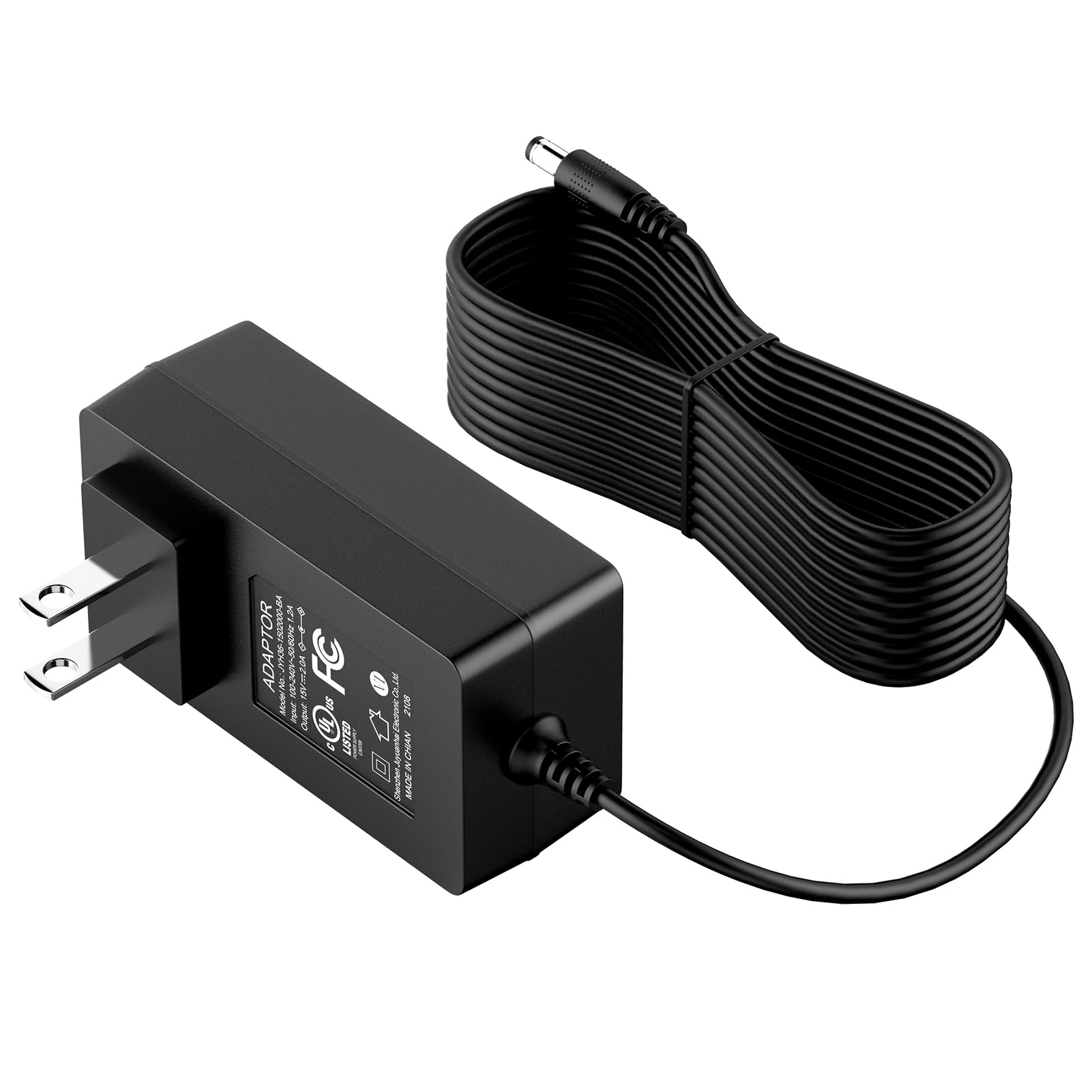 Cable de carga portátil para estación de energía R60/R100, entrada de 100 V-240 V CA y salida de 15 V CC 2 A, fuente de alimentación de conmutación universal con enchufe CC de 5,5 mm x 2,5 mm