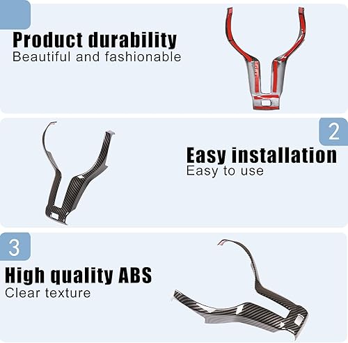 Miniatura 3 de ABS cromado para BMW F80 M3 F82 F83 M4 F10 M5 F06 F12 F13 M6 F15 X5M F16 X6 M accesorios para la cubierta del volante interior del automóvil (fibra