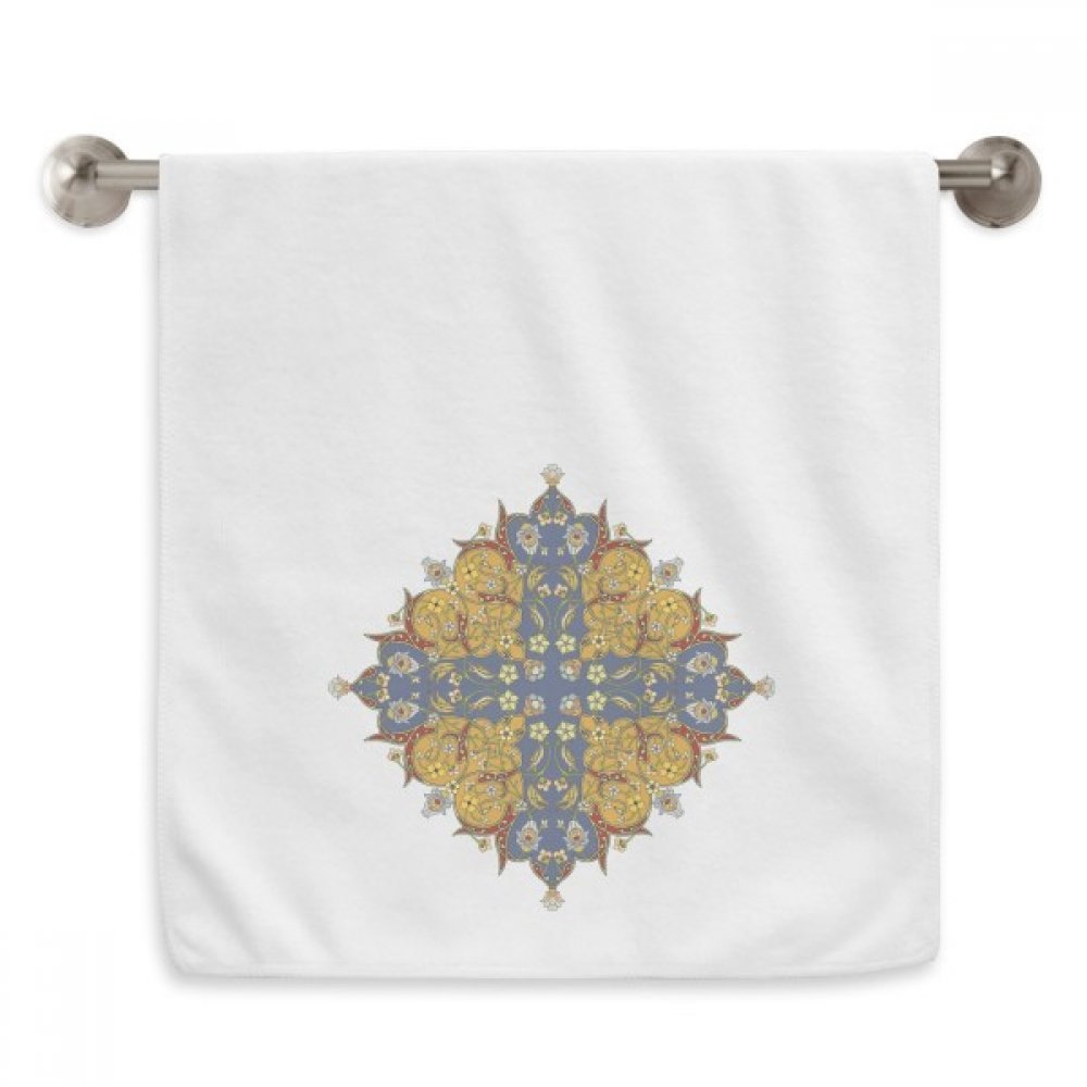 Serviette moelleuse anti-irritation visage motif feuille fleur blanc