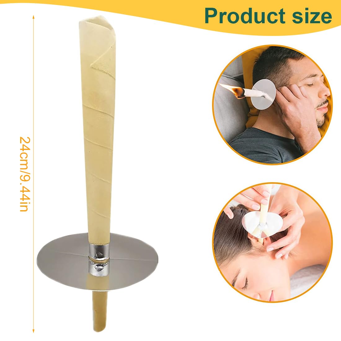 EBHO Candele Orecchie Cerume,Kit per Candele per Rimozione del Cerume,Togli Cerume Orecchie,Candele per Orecchie da 10 Pezzi con 5 Dischi Protettivi