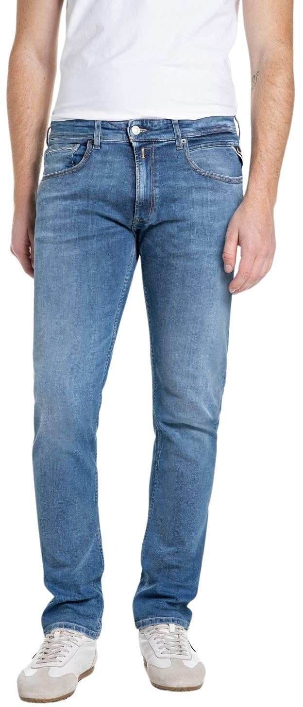 Replay Men's Jeans Grover Power Stretch, Medium Blue 009 (Blue), 31W/32L