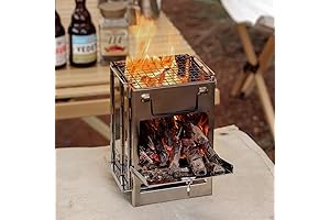AGA Compact Lightweight Foldable Wood Burning Camp Stove for Backpacking and Camping