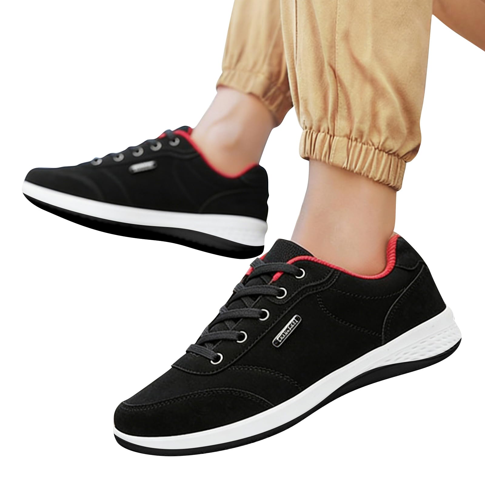Zapatillas de correr ligeras para hombre, con amortiguación, resistentes al agua, zapatillas deportivas para hombre, gimnasio, exterior, con cordones, antideslizantes, para trekking, para correr