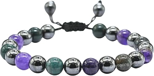 Miniatura 11 de Natural Healing Crystal Bracelet for Women - Mens Bracelet Energy Balancing Gemstones Set - Adjustable Stone Bead Bracelet for Men and Women - Anger