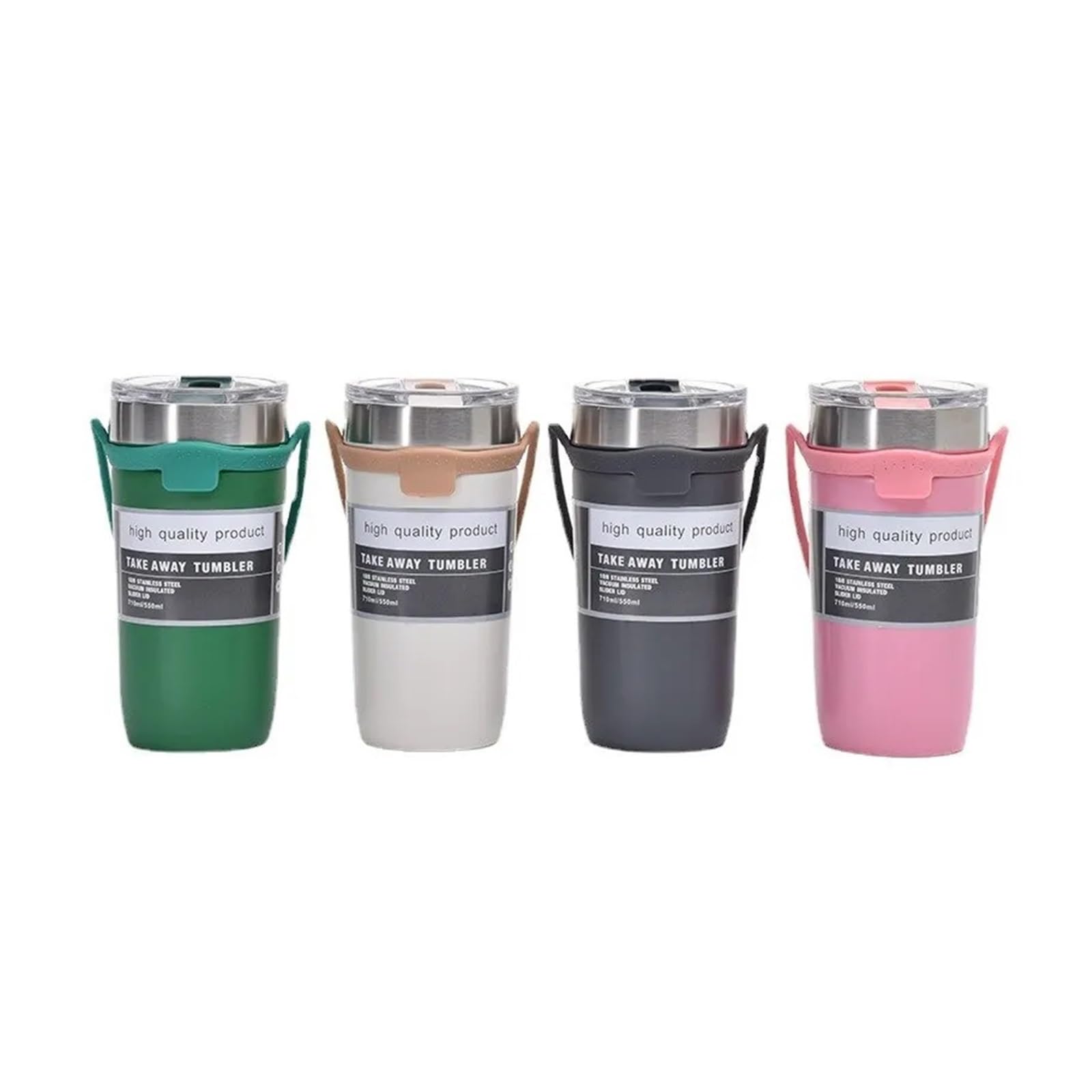 550ML 304 Edelstahl Tragbare Doppel-Schicht Isolierung Tasse Haushalts Wasser Tasse Vier Jahreszeiten Universelle Einfache Reinigung (Size : 550ml, Color : Pink)