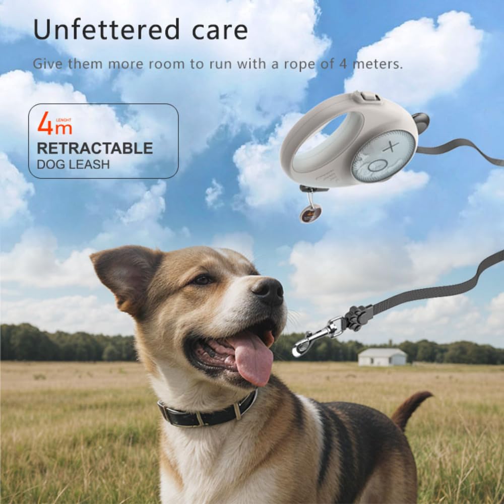 Retractable Dog Leash, White, 13 ft / 4 m - Image 4