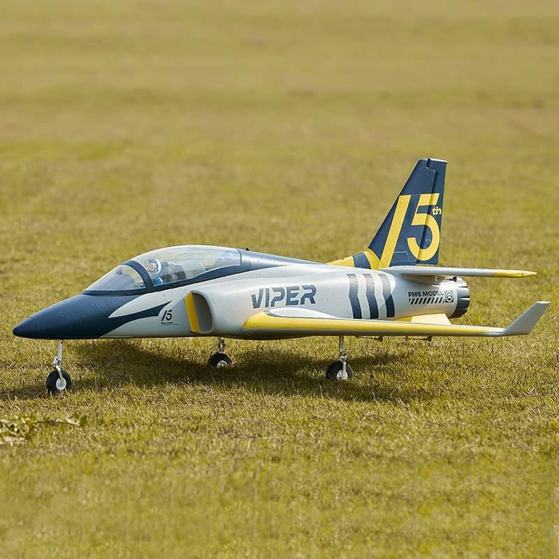 Miniatura 7 de Fms Rc Jets - Aviones Viper V2 EDF de 2.756 in azul marino para adultos para entrenadores para principiantes 6 CH aviones de control remoto PNP (sin