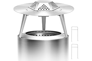 Heat Shield Deflector for Solo Bonfire 19.5" Extends Warmth, Magnifies Heat Radius, 304 Stainless Steel