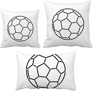 DIYthinker Housse de coussin de football Blanc Noir
