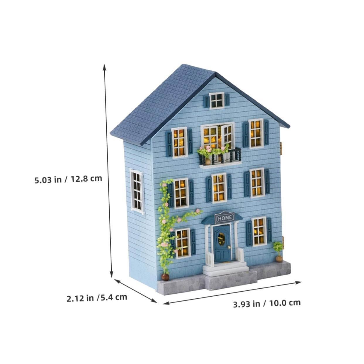 Kit per Casa delle Bambole in Miniatura in Legno con Mobili Set Fai da Te Compatto e Portatile Decorazioni per Villaggi Natalizi e Lavoretti Creativi per e Famiglie