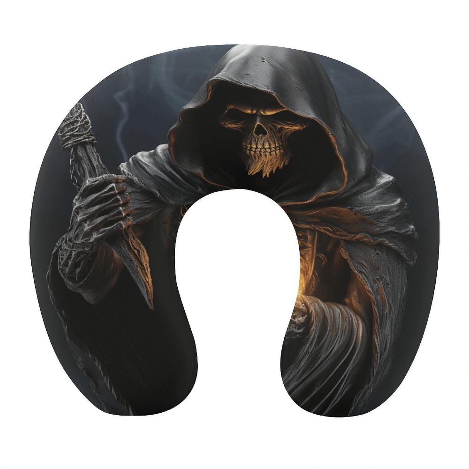 VstaDank Grim-Reaper Neck Pillow Memory Foam Sleeping U Shaped Pillows Cooling Travel Head Support Pillows Super Lightweight Portable Airplane Pillow for Car Office Rest