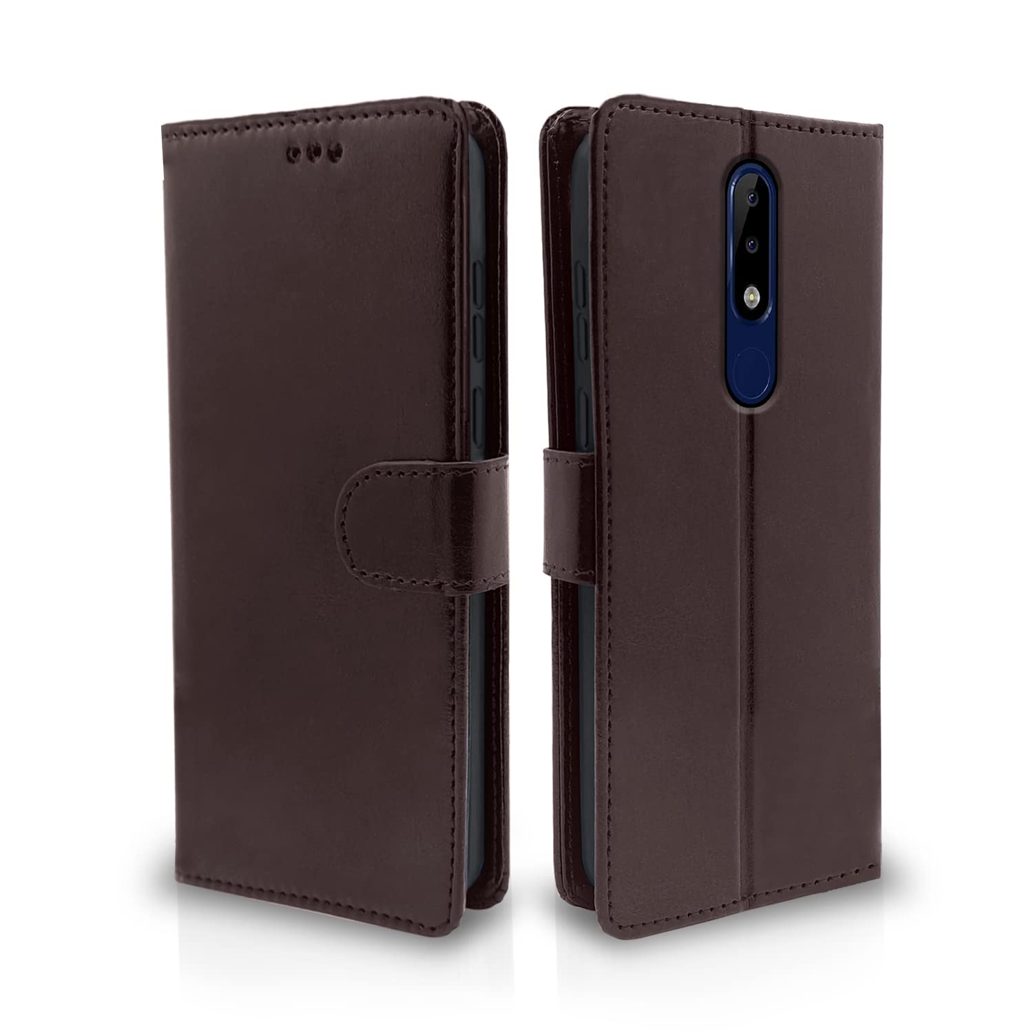 Pikkme Nokia 5.1 Plus Flip Cover Leather Finish | Inside TPU with Card Pockets | Wallet Stand | Complete Protection Flip Case (Coffee) (B0BST6G1RQ) Amazon Price History, Amazon Price Tracker