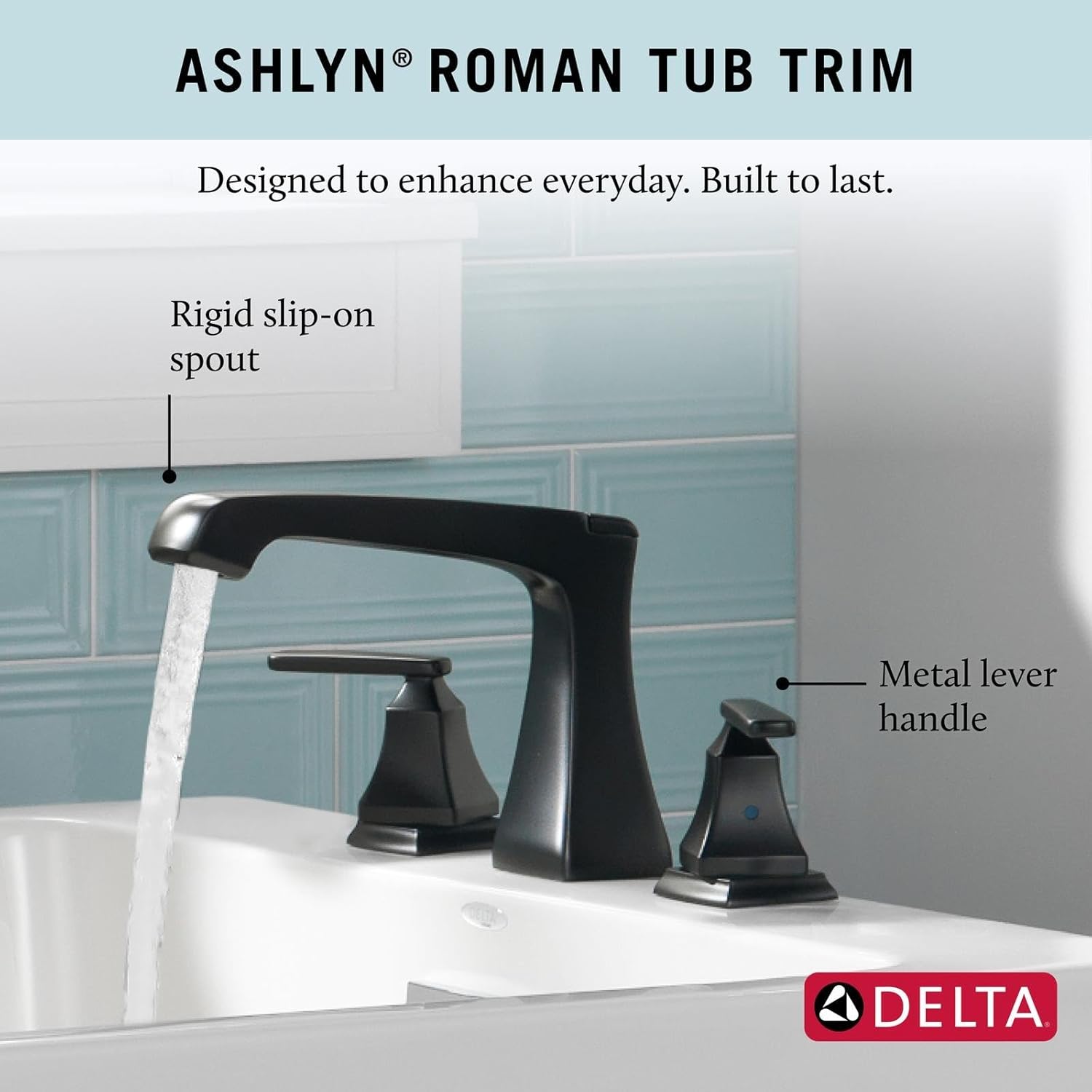 Delta Ashlyn Roman Tub Faucet, Oil Rubbed Bronze Deck Mount Bathtub Faucet, Venetian Bronze T2764-RB (Valve Not Included)