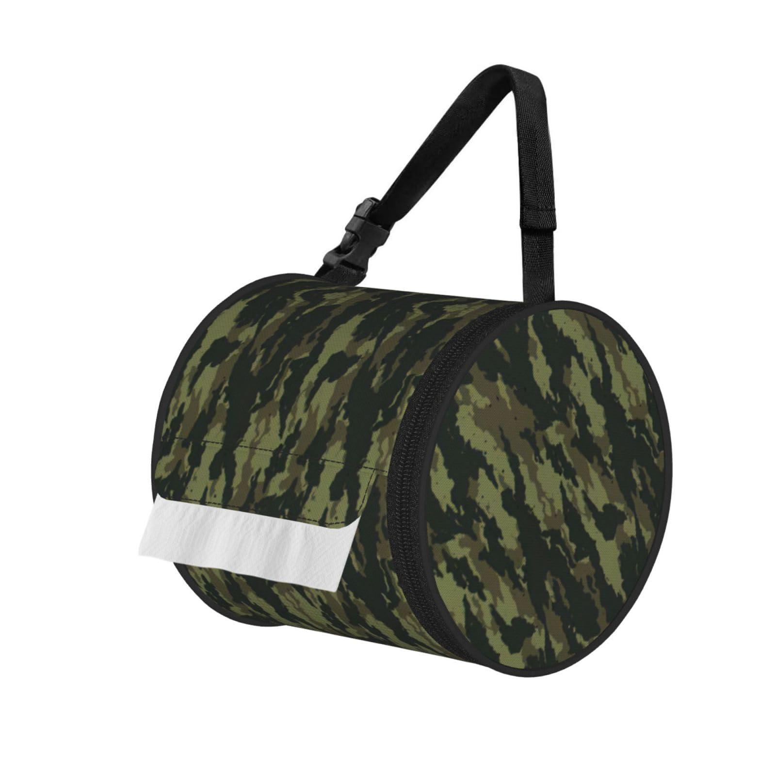 Camouflage Printed Toilet Paper Holder Bag, Adjustable Strap Roll Paper Organizer for Car Kitchen Outdoor