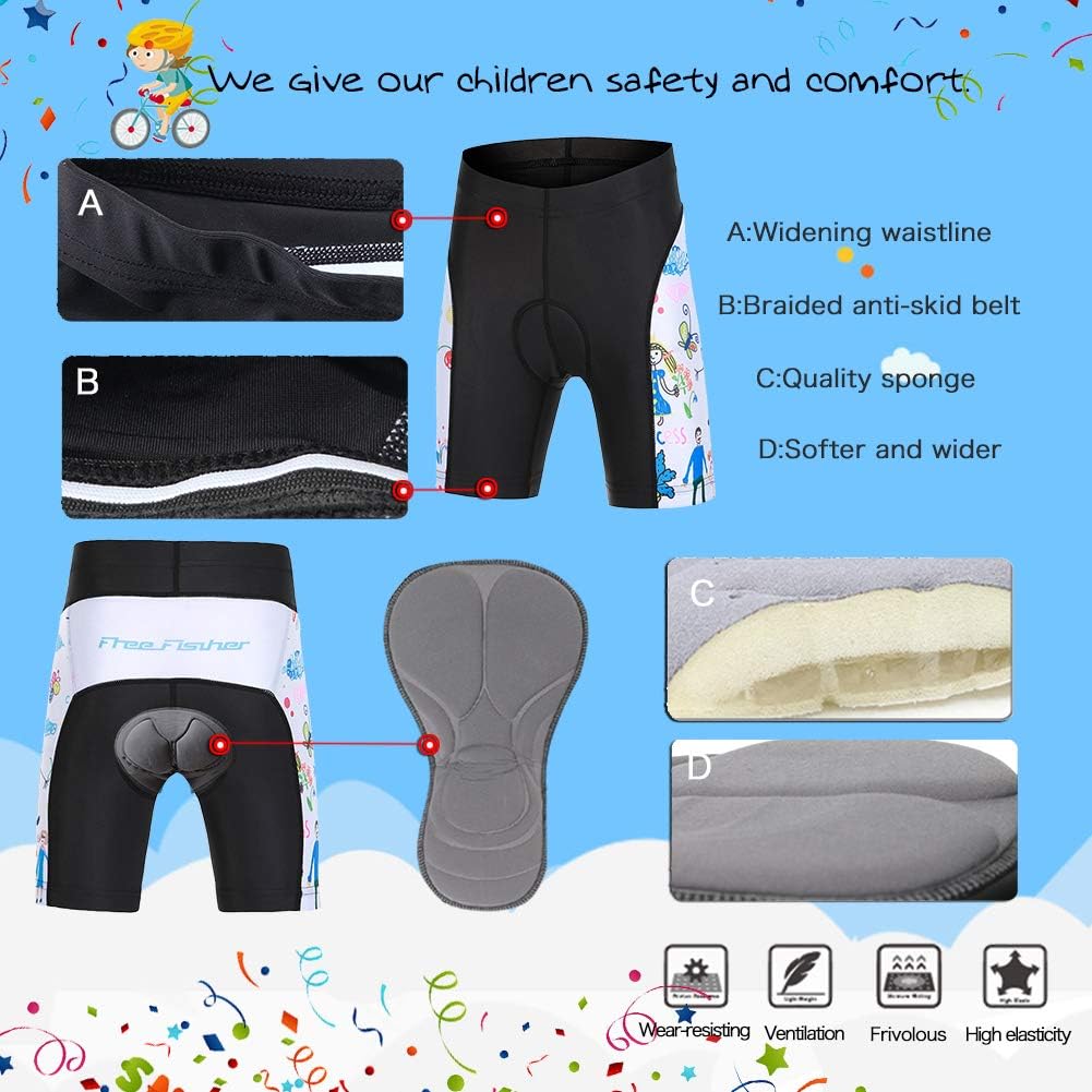 Kinder Radtrikot Set Jungen radsport anzüge (Fahrrad Trikot Kurzarm + Radhose) Mädchen Fahrradbekleidung Anzug mit Sitzpolster