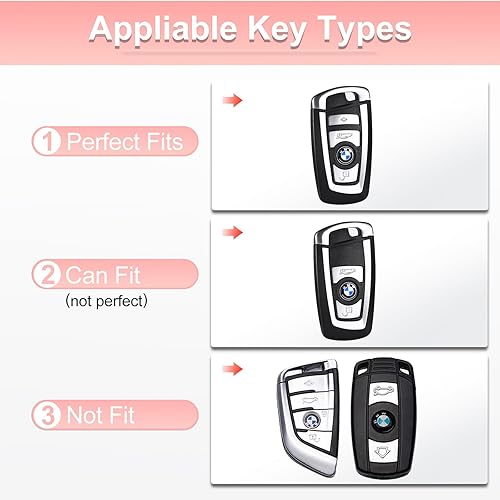 Miniatura 2 de YO&YOYE Funda para llavero de TPU rosa con llavero, Para Bmw B