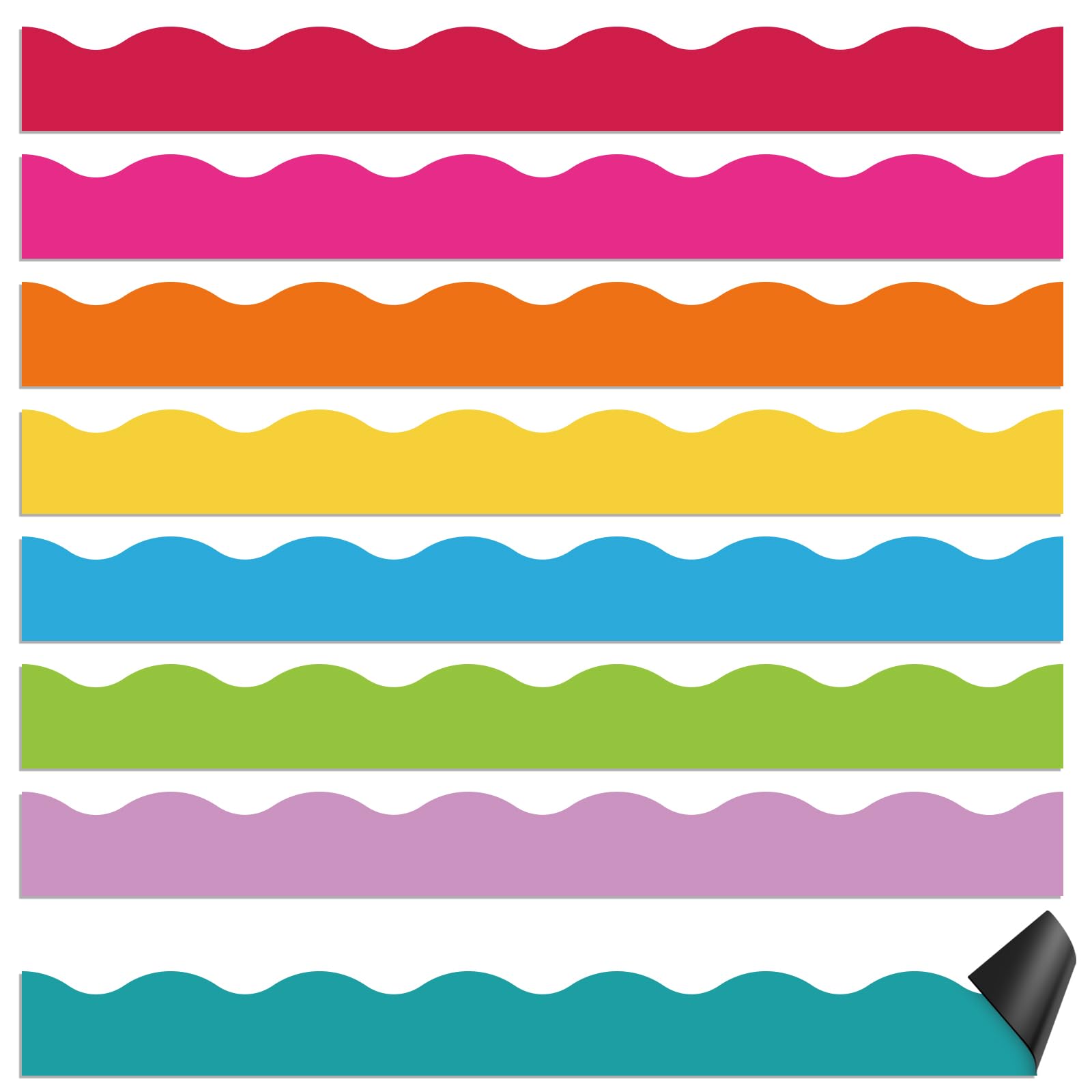 Qeeenar 24 Pcs Magnetic Borders for Classroom Bulletin Board Borders Magnetic Whiteboard Classroom Strips for Office Chalkboard Decoration(Summer