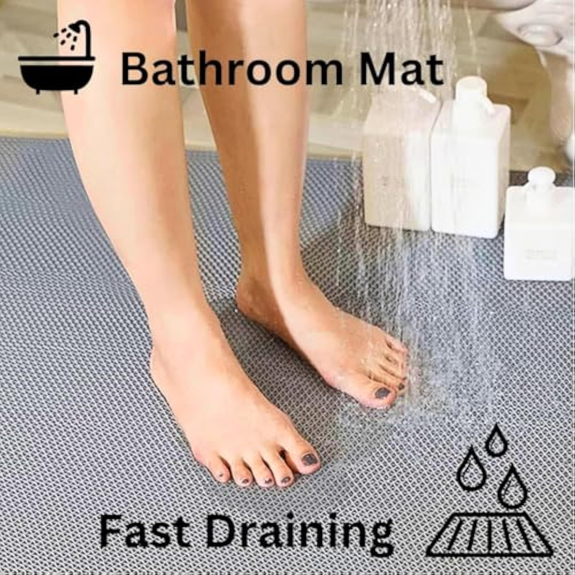 Multipurpose Anti Skid Bathroom Mat, 2x20ft