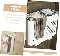 Vista 3 de Cabilock Cesta de lavandería de mimbre resistente cesta de lavado delgada