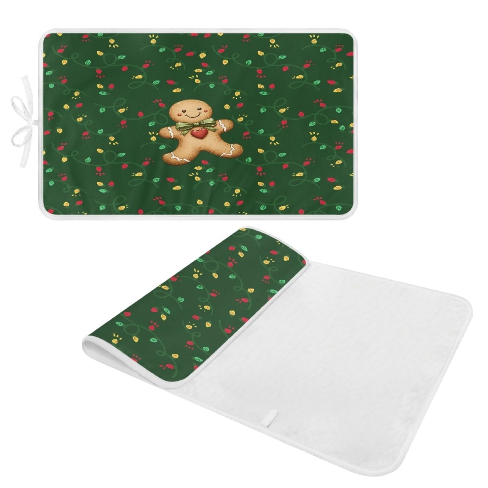 Bügelmatte Grüne Niedliche Weihnachten Bügeleinlage Faltbares Hitzebeständig Waschbar Bügelauflage für Tisch und andere Oberflächen Bügelbrett Unterlage rutschfeste Bügeldecke 80x50cm (2 Stück)