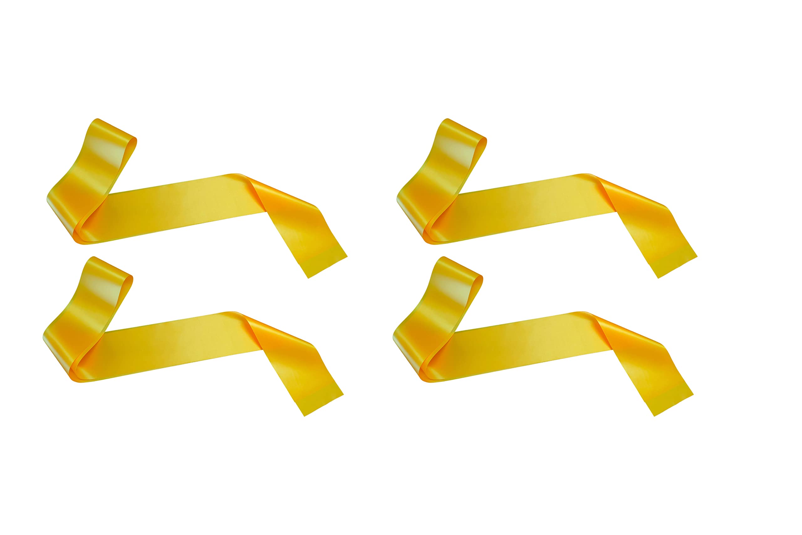 Hubops Plain Shiny Yellow sash Blank/Plain Shiny Yellow Satin Sash Party DIY Plain Sash Party Accessory for Wedding Party Decoration Stain Sash (Shiny Yellow Pack of 4)