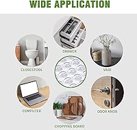 Vista 6 de Parachoques de puerta de gabinete de súper alta viscosidad -250 piezas de almohadillas adhesivas transparentes de 1/2 pulgada de diámetro